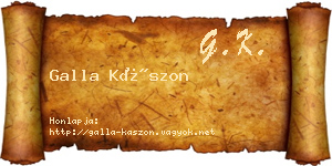 Galla Kászon névjegykártya